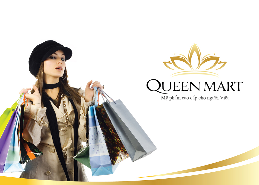 QUEEN MART - Thiết kế logo Mỹ phẩm cao cấp QUEEN MART